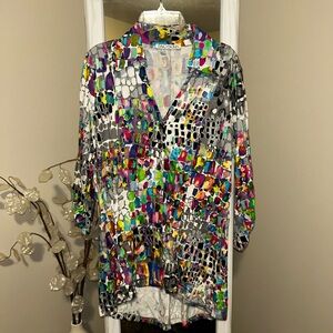SNO SKINS Multicolor Abstract Top size M